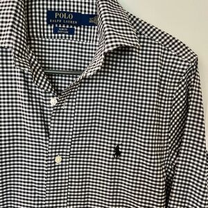 Ralph Lauren Black and White Casual Button Down Shirt 32/33 14.5
